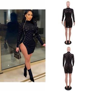 Black Sexy Zip Dress